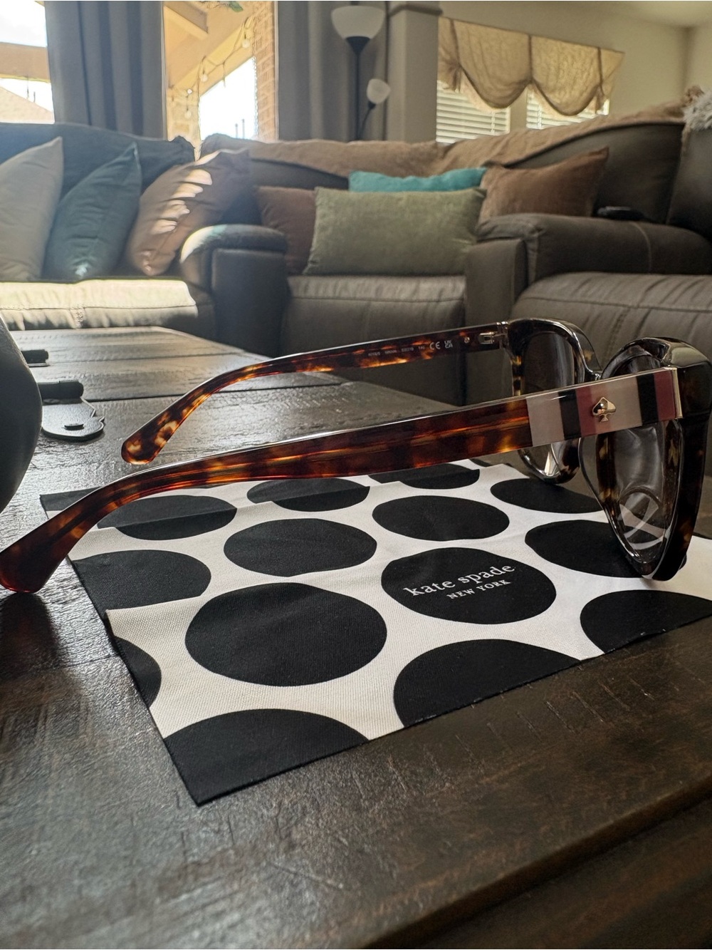 kate spade Kiya/S Square Tortoiseshell Frame Sunglasses + Case & Cloth - Picture 8 of 10